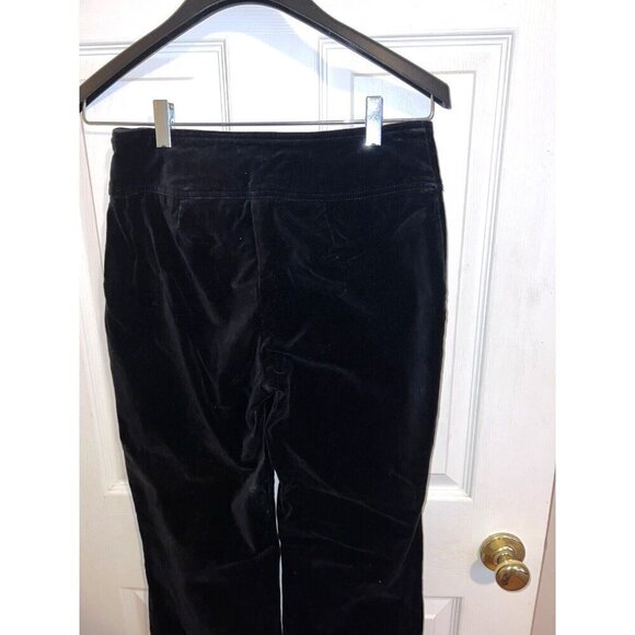 BOUTIQUE EUROPA Black Velvet Wide Waist Band Belt Straight Leg Pants Sz 8 - Picture 9 of 15